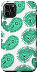 iPhone 11 Pro Max Turquoise Paisley Pattern Case