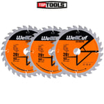 WellCut TCT Saw Blade 160mm x 28T x 20mm Bore For Festool - TS55 Pack of 3