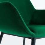 Konna, Spisebordsstol, vintage, industriel, stof by Kave Home (H: 83 cm. x B: 59 cm. x L: 55 cm., Grøn/Sort)