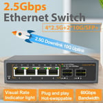 Commutateur reseau Ethernet 2.5G Hub lan non gere 4 x 2.5G + 2 x 10G sfp+ Ports optiques pour routeur Wifi nas sans fil ap vdi