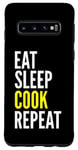Coque pour Galaxy S10 Eat Sleep Cook Repeat - Chef Funny