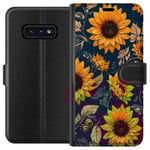 Samsung Galaxy S10e Svart Plånboksfodral Solrosor