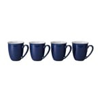 Set of 4 Denby Elements Dark Blue Mugs Blue