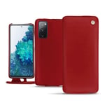 Housse cuir Samsung Galaxy S20 FE - Rabat vertical - Rouge - Cuir lisse - Neuf