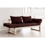 Inside75 Banquette méridienne style scandinave futon marron EDGE couchage 75*200cm