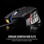 Corsair Gaming Scimitar Elite Rgb 18000 Dpi Moba/Mmo Optical Pc Mouse - Black
