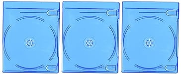 Hama Boîtier double (pour Blu-ray, convient également aux CD et DVD, avec film pour l'insertion de la jaquette, lot de 3) Bleu