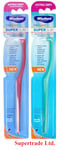 Wisdom Interspace Super Slim Tooth Brush Extra Soft Toothbrush Green / Red X 2