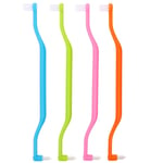 4 Pcs Double Headed Toothbrush Interspace Toothbrushes Gum End Tuft with