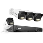 Annke - 8CH 4K Surveillance autonome PoE nvr x 4 pcs 3K Caméra double optique intelligente avec audio