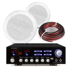 Home Stereo HiFi System Kitchen Bluetooth Wireless Amplifier & Pair of Speakers