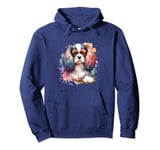 English Toy Spaniel Dog Watercolor Artwork Pullover Hoodie