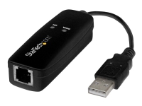 StarTech.com USB 2.0 faksmodem, 56K ekstern maskinvare oppringt V.92 modem/dongle/adapter, datamaskin/bærbar faksmodem, USB til telefonkontakt, USB datamodem, nettverksfaks/CMR/POS - 56K V.92 modem dongle - Faks/modem - USB - 56 Kbps - K56Flex, V.90, V.92