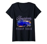 Womens American Pickup Truck Men Women Adults Teens Kids Boys Girls V-Neck T-Shirt