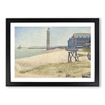 Big Box Art The Lighthouse at Honfleur by Georges Seurat Framed Wall Art Picture Print Ready to Hang, Black A2 (62 x 45 cm)