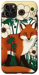 Coque pour iPhone 11 Pro Max Red Fox Art Fleurs Anémone Windflower
