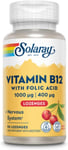 Solaray Vitamin B12 with Folic Acid - Lab Verified - Vegan 90 Lozenges