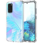 MOSNOVO Galaxy S20 Case, Tropical Palm Leaf Pattern Clear Design Transparent Plastic Hard Back Case with TPU Bumper Protective Case Cover for Samsung Galaxy S20