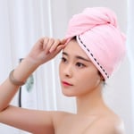 Microfiber Towel Quick Dry Hair Magic Drying Turban Wrap Hat Cap Darkpink