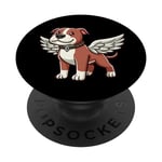 Adorable chien pitbull ange avec ailes PopSockets PopGrip Interchangeable