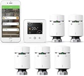 Drayton Wiser Multi-Zone Smart Thermostat and 2 Smart Radiator Thermostat Kit-Conventional Boilers-Heating and Hot Water Control, Smart Heating Radiator Thermostat Multipack, White