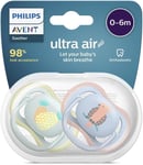 Philips Avent Ultra Air Dummies, Pack of 2, for 0-6 Months (Model SCF085/12)