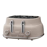 Daewoo Sienna Collection 4 Slice Toaster, Adjustable Browning Controls, Cancel, Defrost, Reheat Functions With Removable Crumb Tray For Easy Cleaning, Taupe