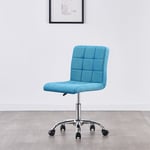 Charles Jacobs (Light Blue Fabric) Modern Office Chair Computer Desk Small Adjustable PU Leather Swivel Fabric Home