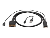 C2G 6ft (1.8m) HDMI to VGA Active Video Adapter Cable - 1080p - Adaptateur vidéo - HDMI, Micro-USB de type B (alimentation uniquement) pour HD-15 (VGA) mâle - 1.8 m - noir - actif, support 1080 p...