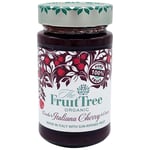 FruitTree Organic 100% Cherry Fruit Spread. 250g. Made in Tuscany only with Fruit. No Pectin. No Added Sugar. No Preservatives.