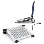Aluminium Laptop Cooler Cooling Pad Stand, 2 USB Powered Fans, Egonomic Design, Supports up to 15" Laptops and Compatible with MacBooks, by ORICO