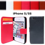 Äktaläderfodral plånbok väska iPhone 5/5S med handledsrem - Brown
