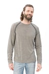 super. Natural M Comfort T-Shirt à Manches Longues pour Femme en Laine mérinos Homme S Cold Khaki 3D