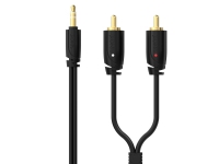 Sinox PRO 3,5mm mini jack til phono kabel. 1m. Sort