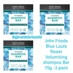 John Frieda Uplifting Blue Louts Flower Volumising Shampoo Bar 75g -3 Pack
