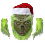 7 st The Grinch-dräkt Jul Cosplay Vuxen Jultomte-dräkt Outfits Set + Mask A-WELLNGS Endast Mask Mask only Mask only Mask only M