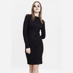 Urban Classics Ribbad långärmad klänning (XL,Mörkgrå)