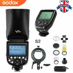 UK Godox V1F TTL 1/8000s HSS Round Head Flash+XPRO-F for Fuji+S2 Bracket+AK-R1
