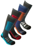 4 Pairs Mens Long Hose High Performance Ski Socks Uk 6-11 (eur 39-45)