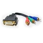 Loops DVI-A Analogue Male to 3 RCA Component RGB Female Adapter - TV/PC Monitor Video