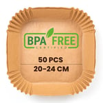 PORTENTUM Papier cuisson air fryer - 50 pièces Food-Grade BPA gratuit, 20cm pour friteuse sans huile 5 à 8 litres - Idéal pour la cuisson saine