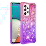 SKALO Samsung A53 5G Kvicksand Glitter Hjärtan TPU-skal - Rosa-L multifärg