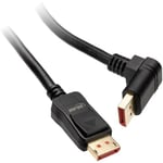InLine® DisplayPort 1.4 Cable, 8K4K, Downward Angled, Black/Gold, 3 m