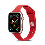 Apple Watch 7/6/5/4/3/2/1/SE - 45/44/42mm - Blød Silikone urrem - Lys rød