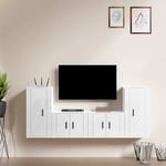 vidaXL 4 Piece TV Cabinet Set High Gloss White Engineered Wood 28 UK HOT