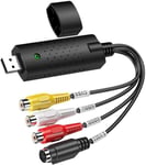 Boîtier de capture audio, convertisseur audio vidéo USB 2.0 de capture vidéo, VHS analogique vers numérique pour Windows 10/8/7/VHS