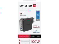 Swissten Gan 3X Usb-C Pd 100W / Usb-A 18W Qc Nätladdare