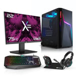 AWD-IT Ryzen 5 5600G Volt with AMD VEGA Graphics Desktop PC Monitor Package for Gaming