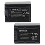 EXTENSILO 2x Batteries compatible avec Sony FDR-AX53, FDR-AX700, FDR-AX53E, FDR-AX100E appareil photo, reflex numérique (1640mAh, 7,2V, Li-ion)