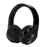 Wireless Bluetooth Headphones Over Ear, Foldable Headphones Hi-Fi Stereo Comfortable Earpads Bluetooth Headsets Wired Mode with Mic for Cellphone PC TV (Type1 black)